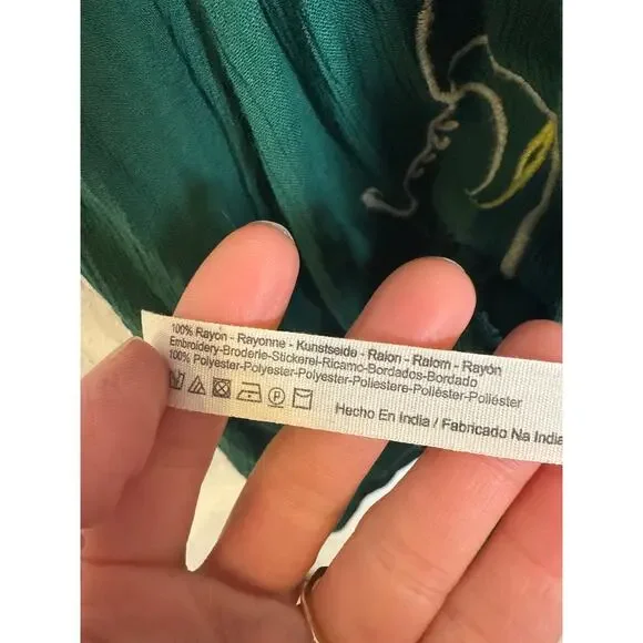 Free People Intimately Embroidered Mini Sleevless Crepe Tunic Dress EUC Sz M - Picture 6 of 16